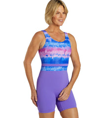 Sporti HydroLast Malibu Sunrise Chlorine Resistant Scoop Back Unitard One Piece Swimsuit
