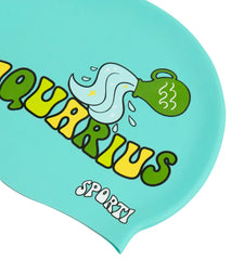 Sporti Groovy Zodiac Aquarius Silicone Swim Cap