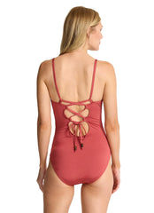 Tommy Bahama Women's Jewel Sands Shirred One Piece Swimsuit