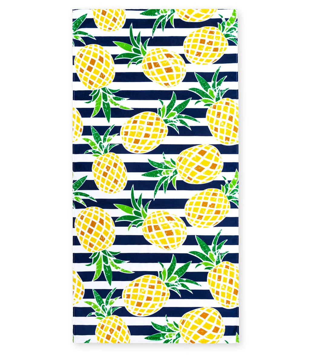 A to Z Towels Pineapple Stripes Beach Towel 30”X 60”