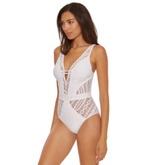 Becca Swim Women's Color Play Plunge One Piece Swimsuit