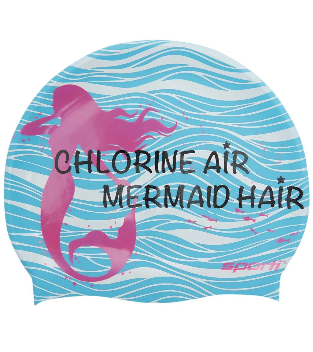 Sporti Chlorine Air Mermaid Hair Silicone Swim Cap