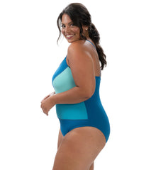 Dolfin Aquashape Women's Color Block Moderate Lap Suit One Piece Swimsuit