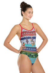 Sporti Granny Sweater Pawliday Cheer Thin Strap One Piece Swimsuit (22-44)