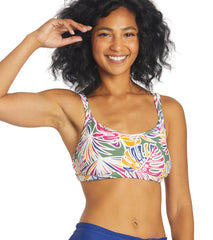 Sporti Active Tropical Palm Double Cross Workout Bikini Top