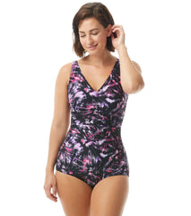 Gabar Women's Chlorine Resistant Tahiti Tie Dye Underwire One Piece Swimsuit