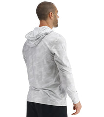 TYR Men's Camohex SunDefense Long Sleeve Hooded UPF 50+ Swim Shirt