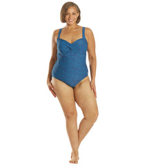 TYR Women's Plus Size Mantra Twisted Bra Controlfit Chlorine Resistant One Piece Swimsuit