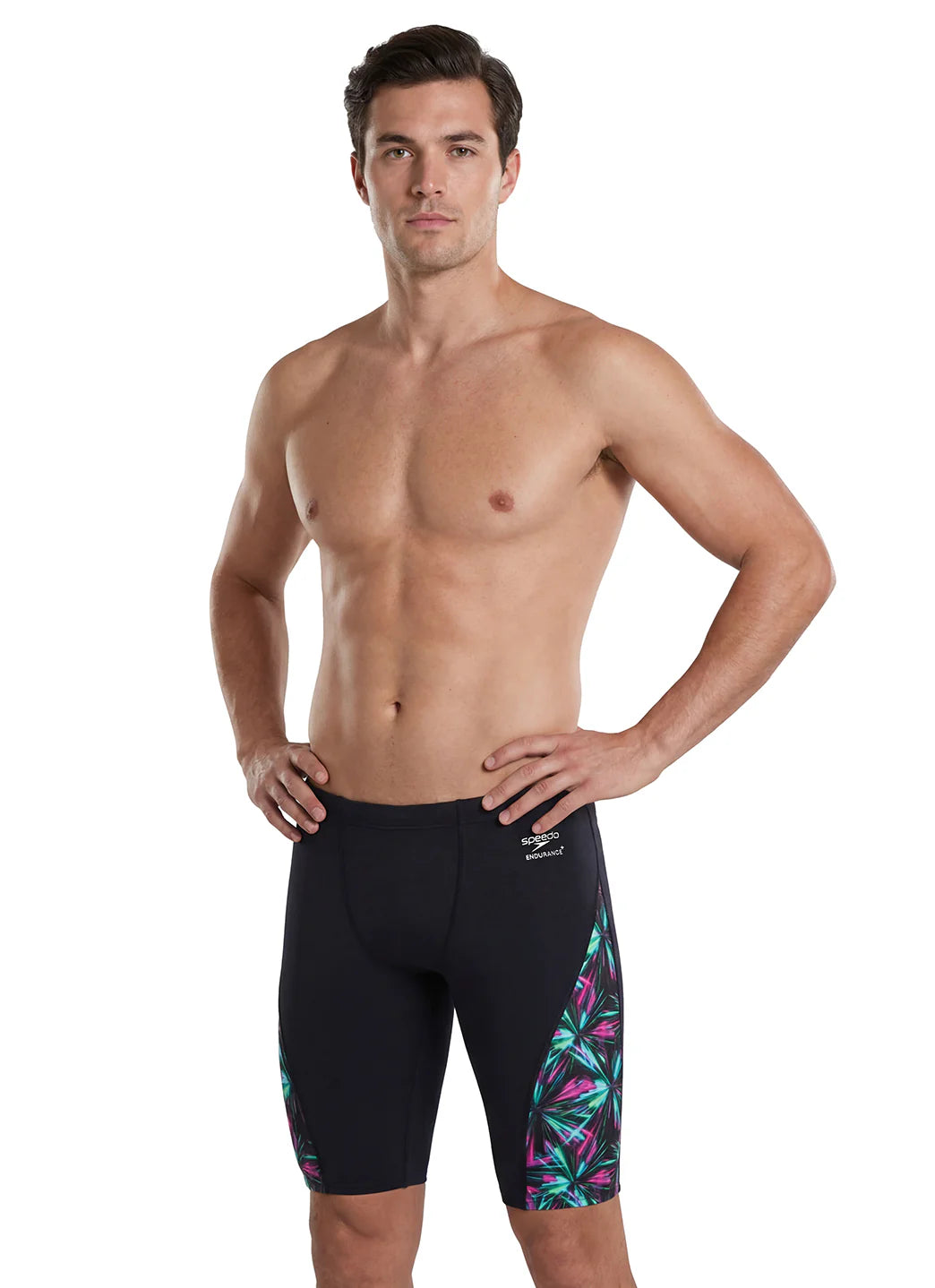 Speedo Men's Printed Splice Jammer Swimsuit