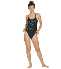 TYR Women's Big Logo Cutoutfit One Piece Swimsuit