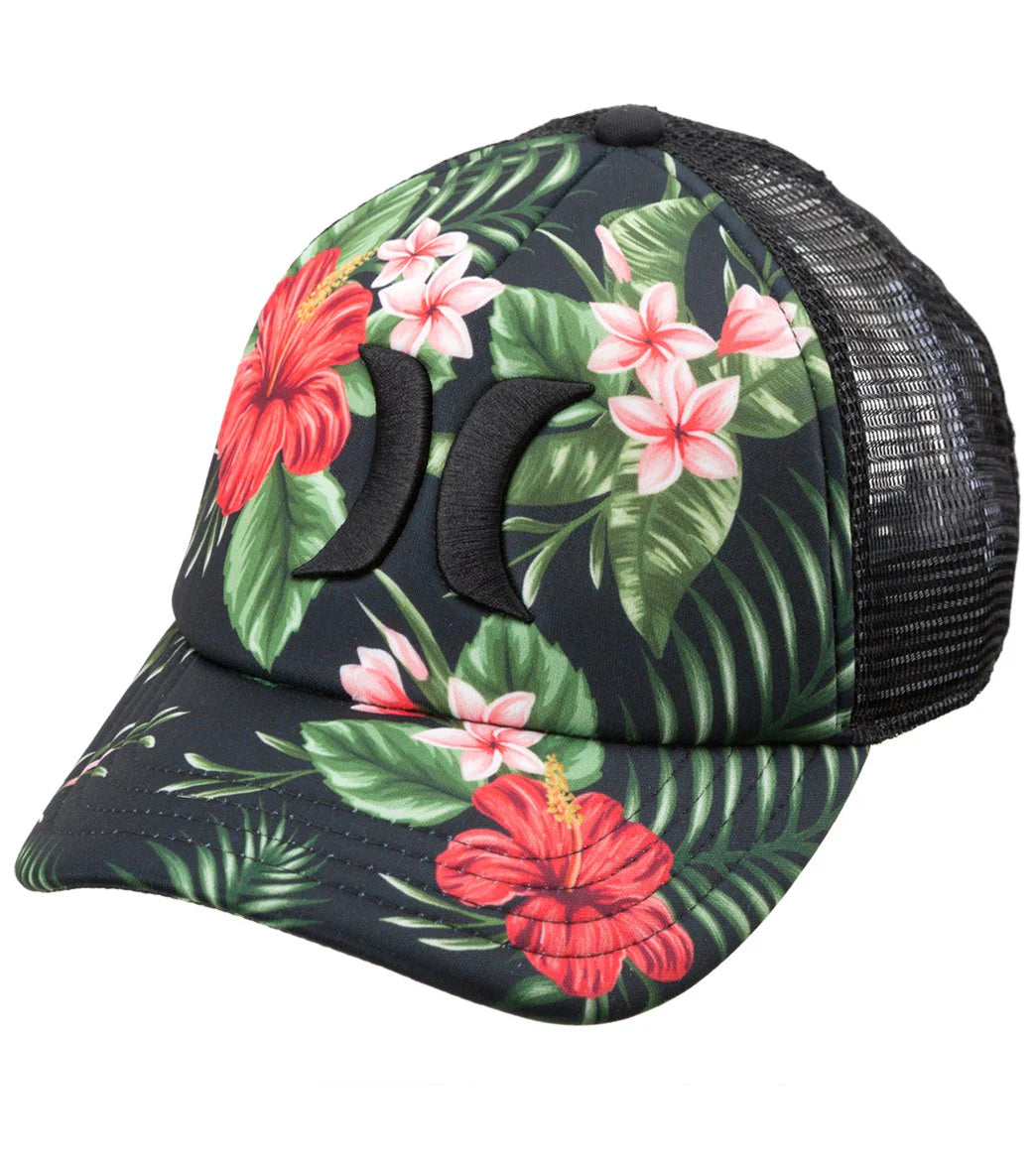 Hurley One & Only Black Floral Trucker Hat