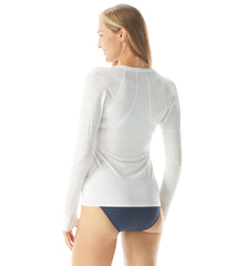 Beach House Women's Beach Solids Ava Front Zip Long Sleeve Rashguard