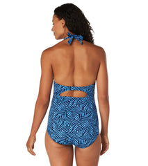 Speedo Women's Printed High Neck One Piece Swimsuit