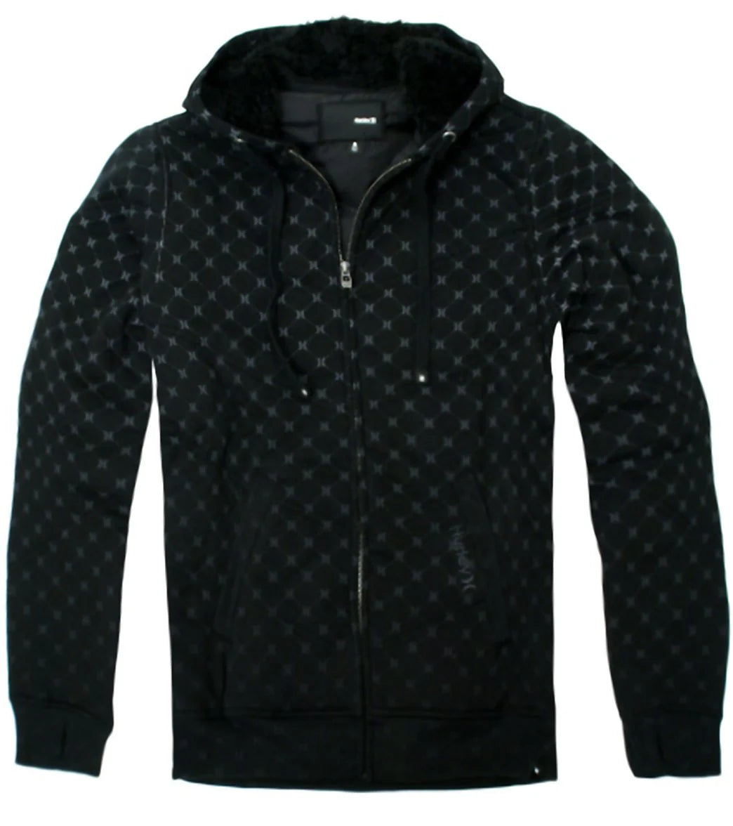 Hurley Guys' Iconic Print Zip Up Hoodie
