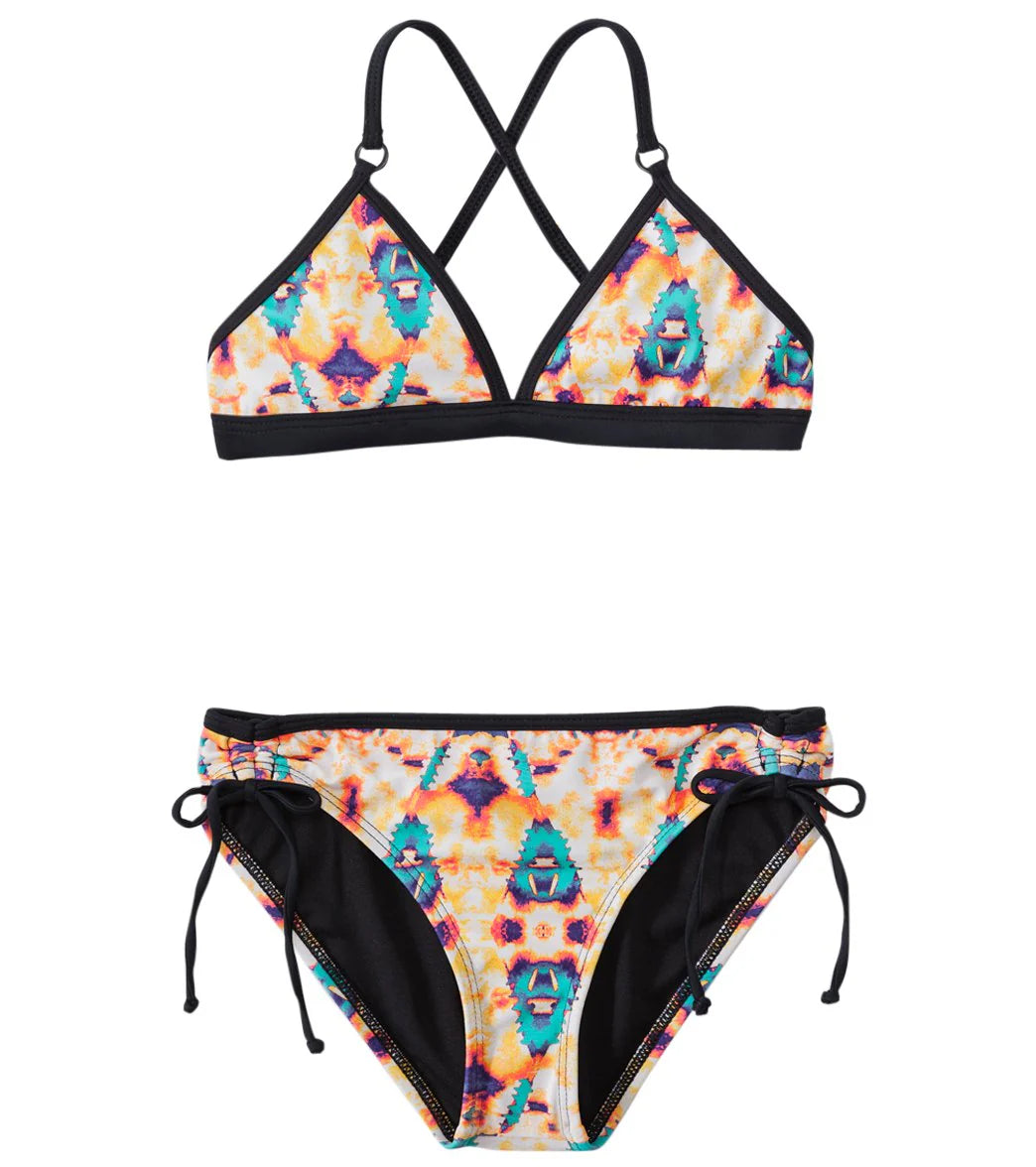 Hurley Jagged Tie Dye Triangle & Tunnel Two Piece Swimsuit