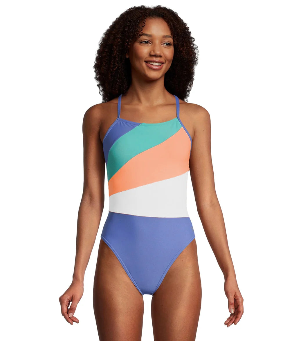 Speedo Women's Radiating Splice One Piece Swimsuit