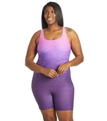 Sporti Plus Size Unitard Printed Ombre One Piece Swimsuit