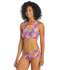 Sporti Active Floral Patchwork High Neck Crop Bikini Top