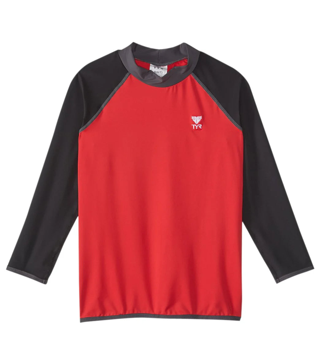 TYR Boys' Long Sleeve Solid Rashguard (Little Kid, Big Kid)