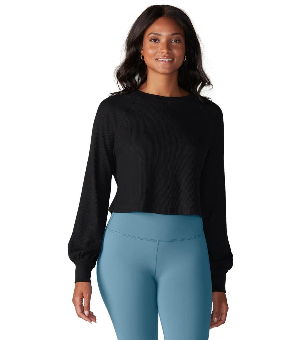 Tavi Waffle Knit Crop Long Sleeve