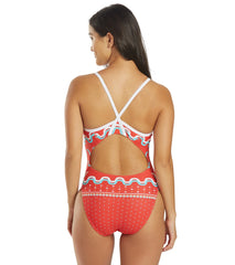 Sporti Limited Edition Ugly Sweater Gingerbread Diver Thin Strap One Piece Swimsuit