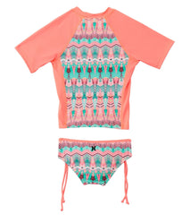 Hurley Girls' Phoenix Surf Rashguard Set (4T-6x)